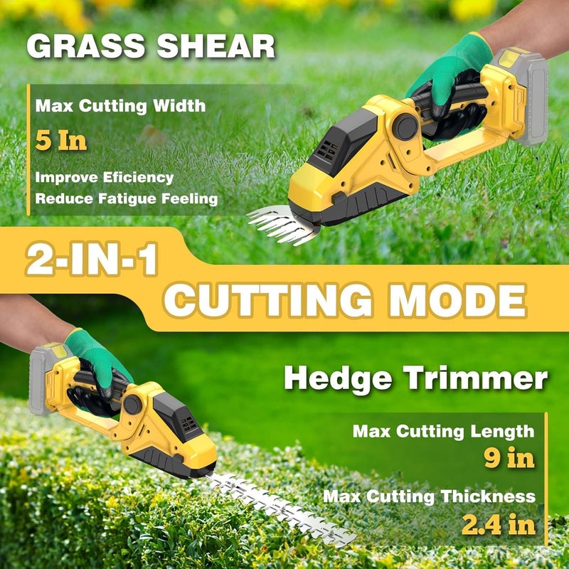 DEVTBLUN Cordless Hedge Trimmer for Dewalt 20V Battery(No Battery),2200RPM Cordless Mini Grass Shears,2 in 1 Handheld Electric Hedge Trimmer/Grass Cutter, Shrub Trimmer Bush Trimmer for Gardening,Lawn,Yard - Image 3